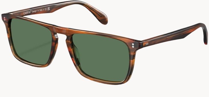  Stylish sunglasses crafted from tortoise shell with green lenses, perfect for adding a chic touch to any outfit.